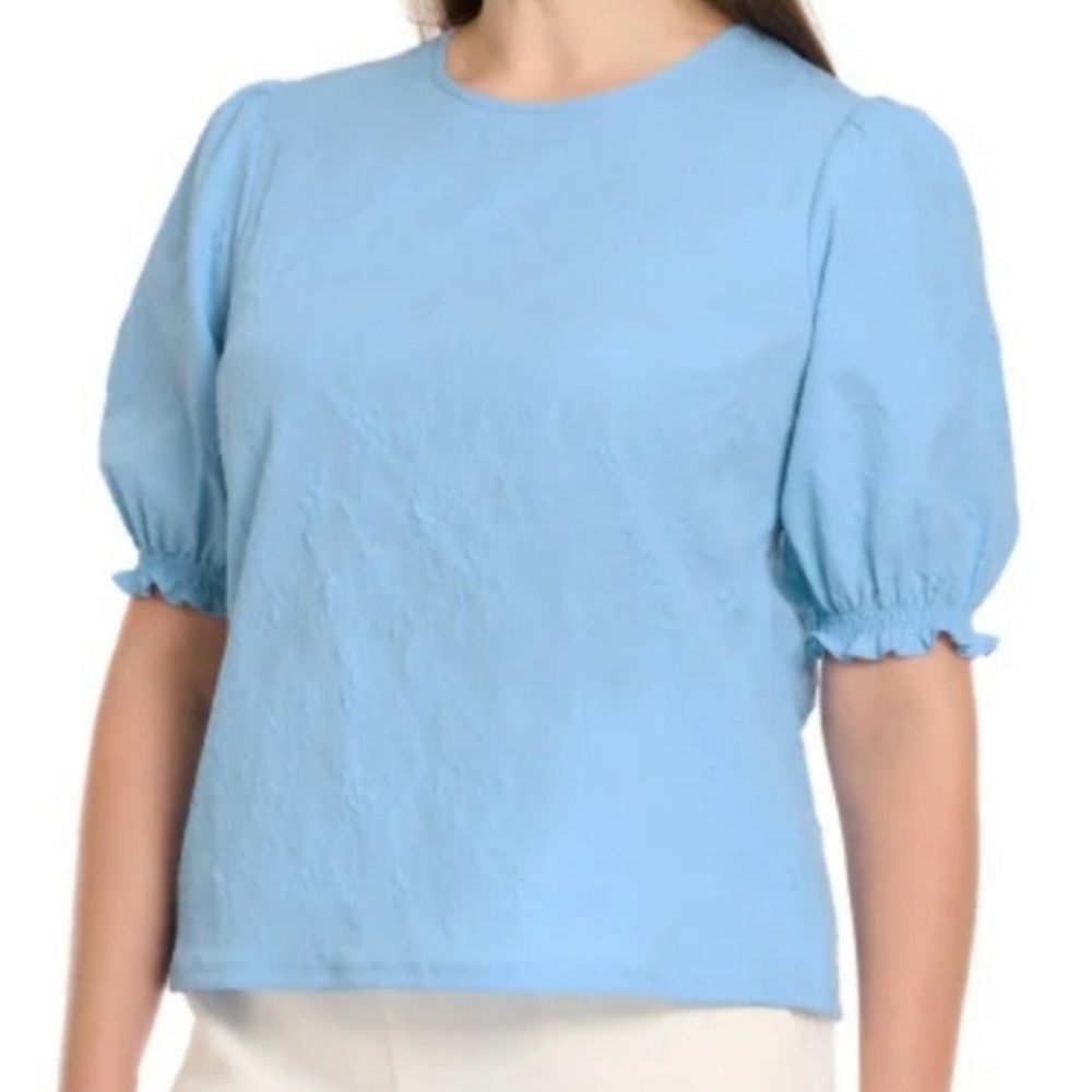 Ted Baker Boxy Light Blue Patterned Top size Large